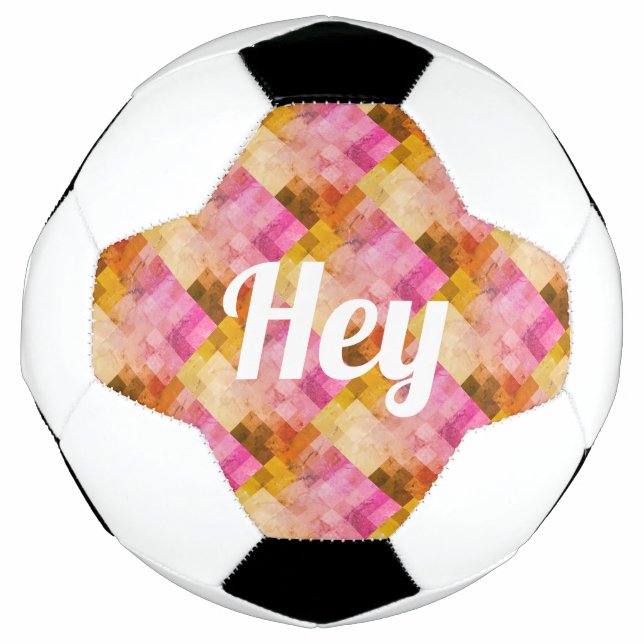 Bola De Futebol Padrão Geométrico de Aquarela Rosa (Frente)