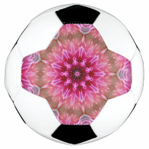 Bola De Futebol Padrão Geométrico de Flor Cor-de-Rosa Mandala - 67