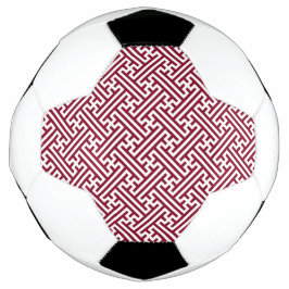 Bola De Futebol Padrão Sayagata, Japonês, Borgonha e Branco