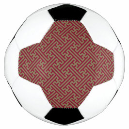 Bola De Futebol Padrão Sayagata, Japonês, Borgonha e Dourado