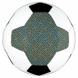 Bola De Futebol Padrão Sayagata, japonês, Dourado e Marinho azul