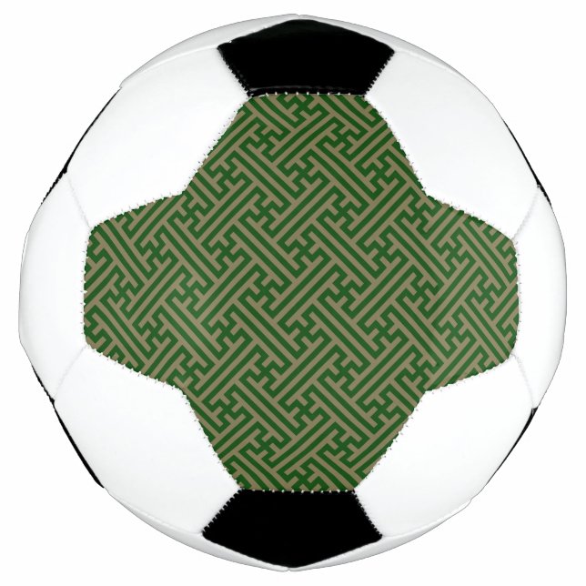 Bola De Futebol Padrão Sayagata, japonês, verde e Dourado (Frente)