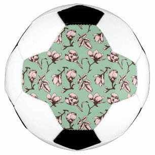 Bola De Futebol Padrão sem costura com botões de flores de primave