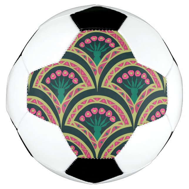 Bola De Futebol padrão verde em forma de concha (Frente)
