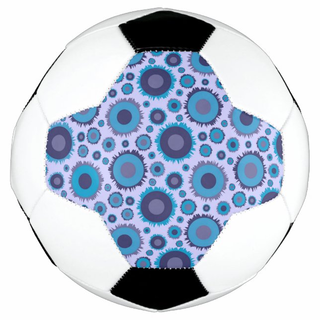 Bola De Futebol Padrões de sóis de várias cores azuis fofos (Frente)