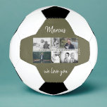 Bola De Futebol Pai com Crianças e Colagem de Fotos de Pai Familia<br><div class="desc">Pai com Crianças e Pai da Família Foto Collage Soccer Ball. Colagem de 6 fotos, nome do pai com doce mensagem em um roteiro de tendências e nomes de crianças que sobrepõem as fotos. Adicione suas 6 fotos favoritas da família. Bela manutenção e presente de aniversário, Dia do Pai ou...</div>