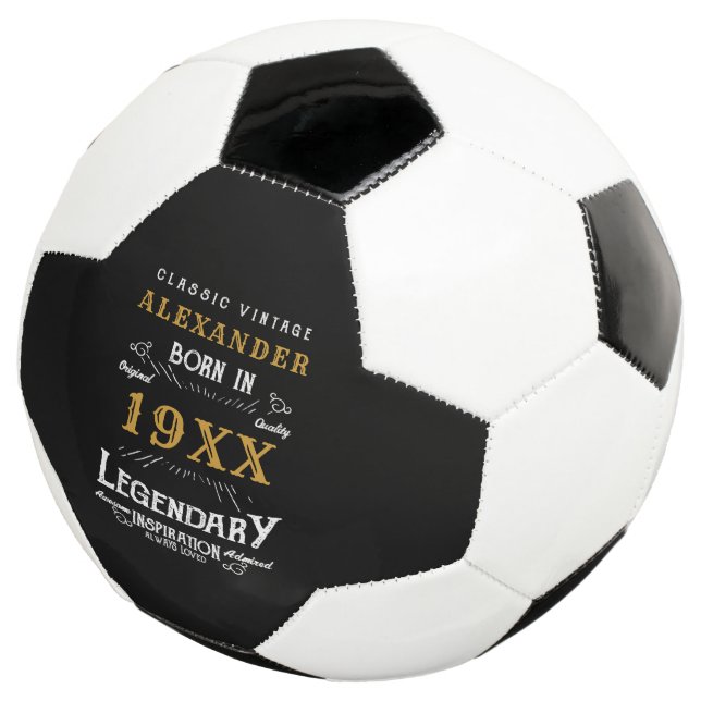 Bola De Futebol Pai Legendário do Monograma de Aniversário Persona (Três quartos)