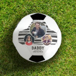 Bola De Futebol Pai moderno te ama 3 Fotos Dia do Pai<br><div class="desc">Pai moderno que te amamos Stripes 3 fotos da festa de futebol do dia do pai. Padrão de stripe moderno. 3 fotos em quadros ovais - adicione 3 fotos. Você pode mudar qualquer texto na bola. Esta bola de futebol personalizada é um presente perfeito para um pai para o Dia...</div>