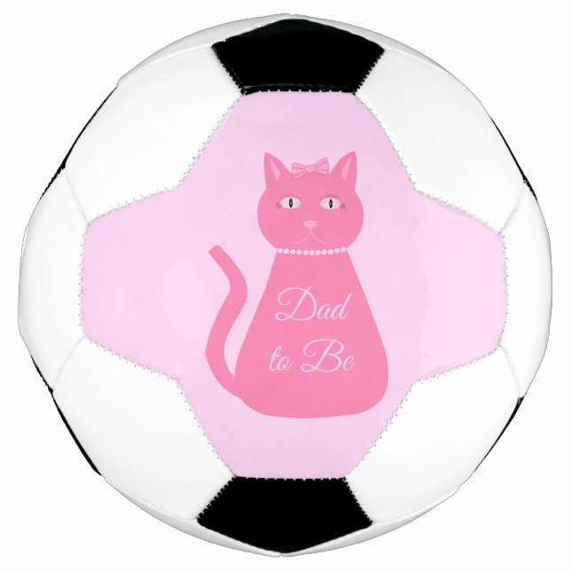Bola De Futebol Pai personalizado de Gata de Bebê Rosa bonito (Frente)