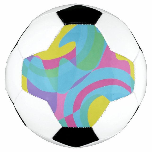 Bola De Futebol Pale Green & Blue Modern Art Soccer Ball (Frente)