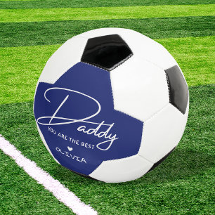 Bola De Futebol Papai Azul e Branco Você É a Melhor Tipografia