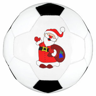 Bola De Futebol Papai Noel e cliente de sacola de presentes