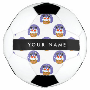 Bola De Futebol Papai Noel Na Chaminé, Neve, Natal, Ano Novo