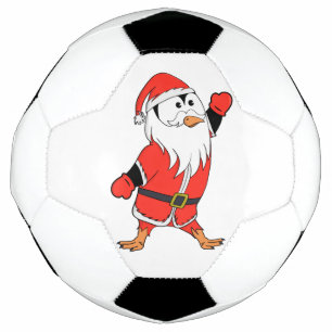 Bola De Futebol Papai Noel Pinguim Pronta para o Natal