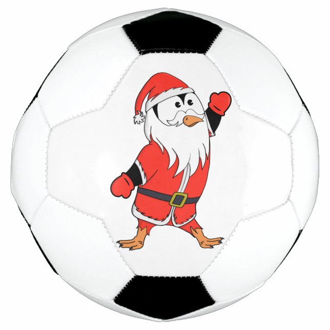 Bola De Futebol Papai Noel Pinguim Pronta para o Natal (Frente)