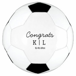 Bola De Futebol Parabéns minimalista simples adicionar letras mono