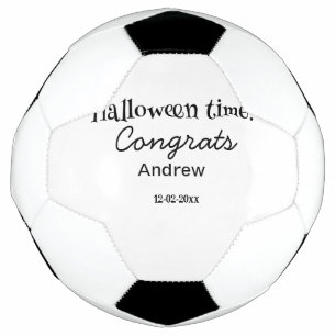 Bola De Futebol Parabéns no Halloween adicione nome data ano forma