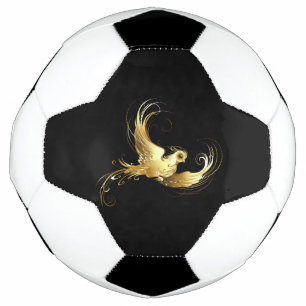 Bola De Futebol Pássaro ouro sobre fundo preto