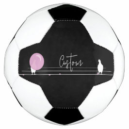 Bola De Futebol Pássaros Bublegum engraçados em preto-fio
