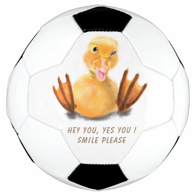 Bola De Futebol Pato Amarelo Engraçado Reproduzindo Piscar os olho (Frente)