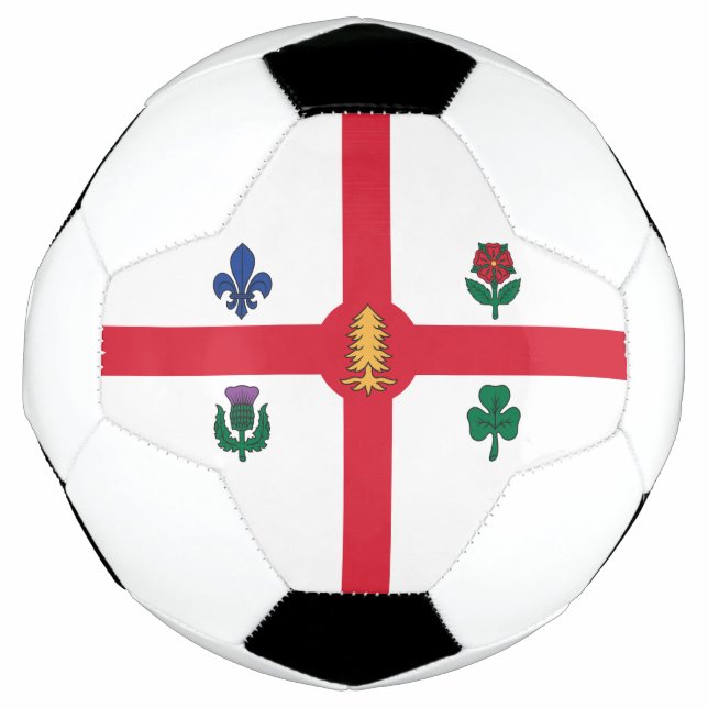 Bola De Futebol Patriotic Soccer Ball with Flag of Montreal Canada (Frente)