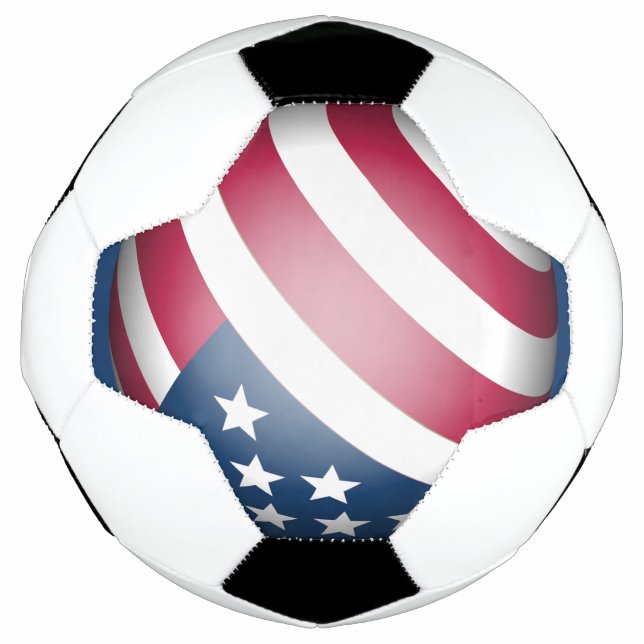 Bola De Futebol Patriótica Americana Diversão de Bandeira Vermelha (Frente)