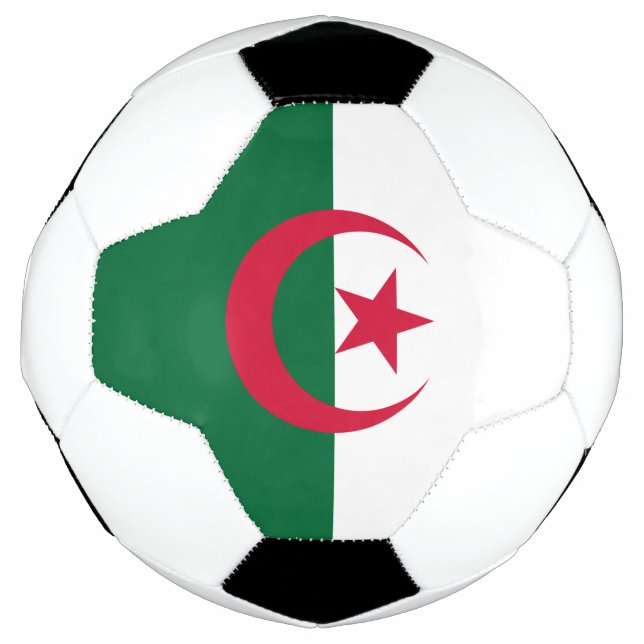Bola de Futebol Patriótica com Bandeira da Argélia (Frente)