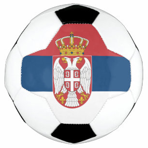 Bola de Futebol Patriótica com Bandeira da Sérvia