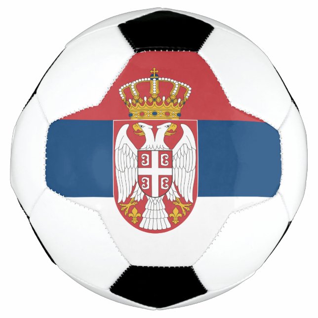 Bola de Futebol Patriótica com Bandeira da Sérvia (Frente)