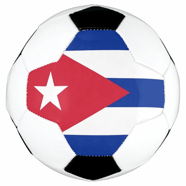 Bola de Futebol Patriótica com Bandeira de Cuba (Frente)
