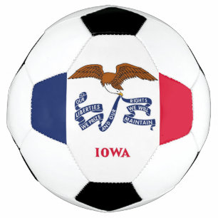 Bola de Futebol Patriótica com Bandeira de Iowa, E