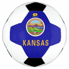 Bola de Futebol Patriótica com Bandeira do Kansas,