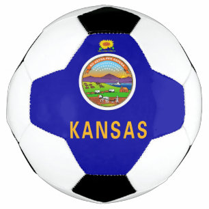 Bola de Futebol Patriótica com Bandeira do Kansas,