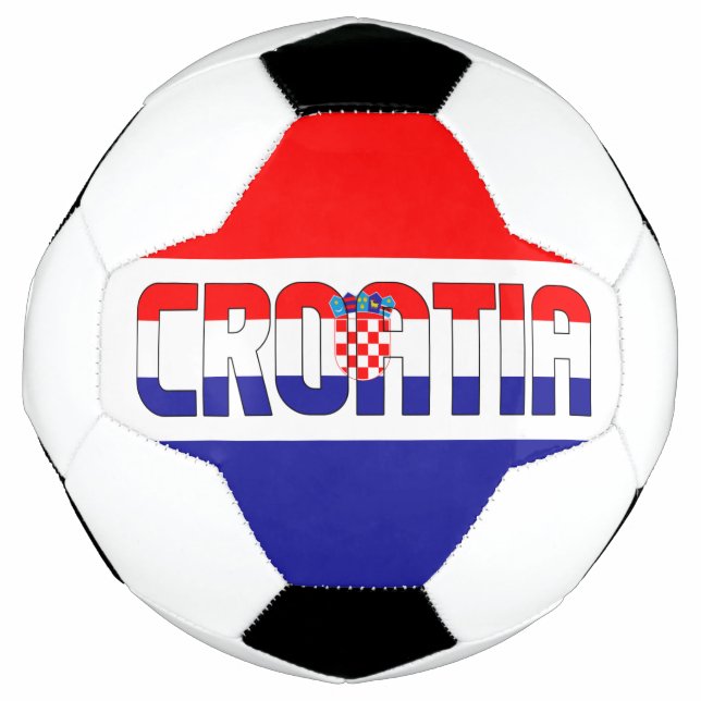 Bola De Futebol Patriótico Adorável com Bandeira da Croácia (Frente)