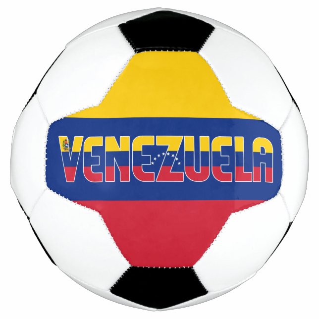 Bola De Futebol Patriótico Adorável com Bandeira da Venezuela (Frente)
