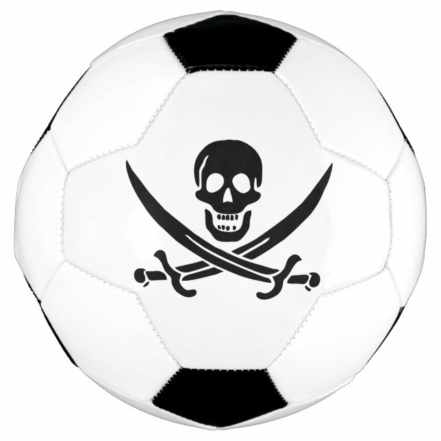 Bola De Futebol Pavilha de Sinalizador Pirata com Espadas Cruzadas (Frente)