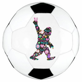 Bola De Futebol Paz Amor Pé Grande Hippie Divertido Amante do Pé G