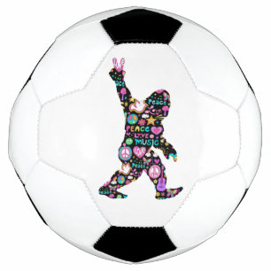 Bola De Futebol Paz Amor Pé Grande Hippie Divertido Amante do Pé G