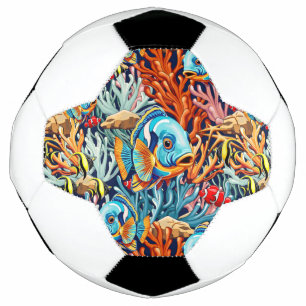 Bola De Futebol Peixes Tropicais Vibrações Coloridas de Verão