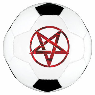 Bola De Futebol Pentagrama do Diabo Vermelho