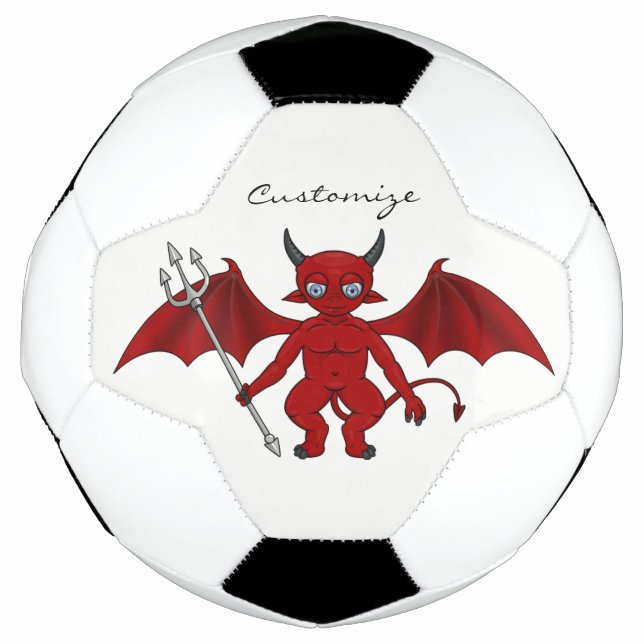 Bola De Futebol Pequeno Diabo Vermelho Thunder_Cove (Frente)