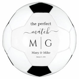Bola De Futebol Perfect Match Monogrammed Couple Name White