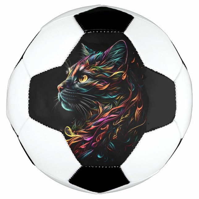 Bola De Futebol Perfil Felino Estatuado (Frente)