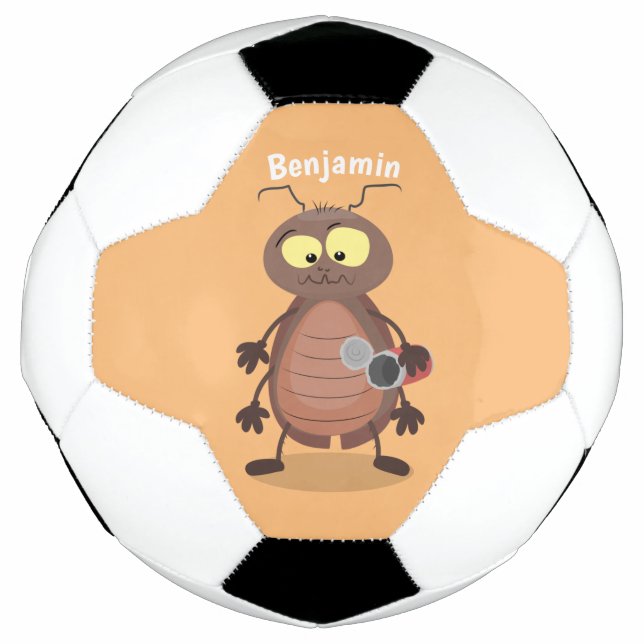 Bola De Futebol Personagem de desenho animado de barata engraçada (Frente)