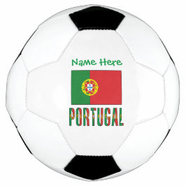 Bola De Futebol Personalização Verde da Bandeira Portuguesa