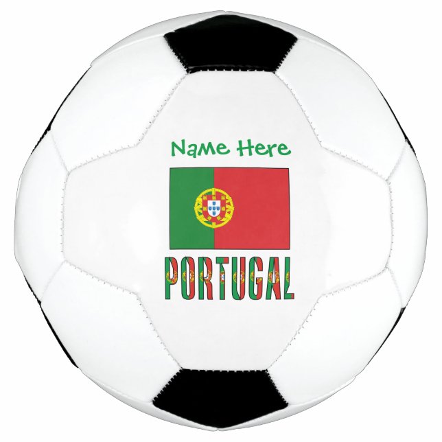 Bola De Futebol Personalização Verde da Bandeira Portuguesa (Frente)