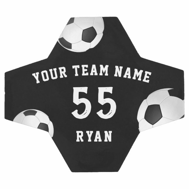 Nome e número personalizados do jogador de futebol da equipe do