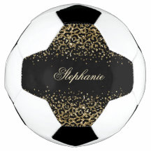 Bola de Futebol Personalizada Preto Dourado Estamp