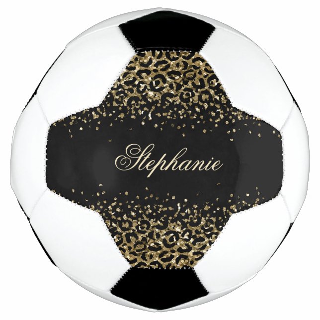 Bola de Futebol Personalizada Preto Dourado Estamp (Frente)