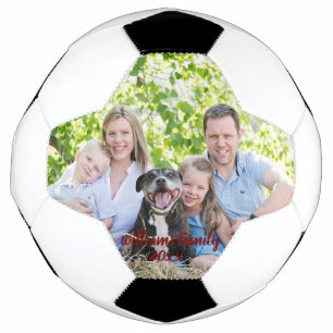 Bola De Futebol Personalizado 2 Fotos 2 Lados Família Foto Preto S